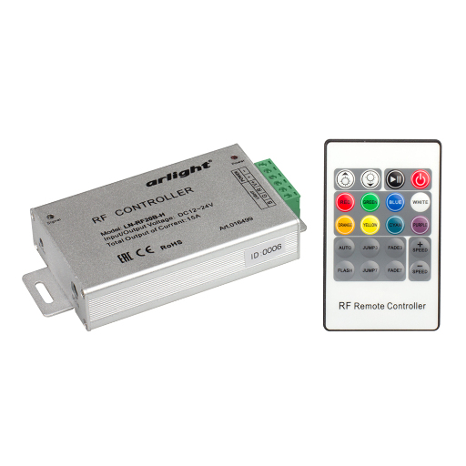 Контроллер Arlight LN-RF20B-H (12-24V,180-360W, ПДУ 20кн) P20 Металл 016499