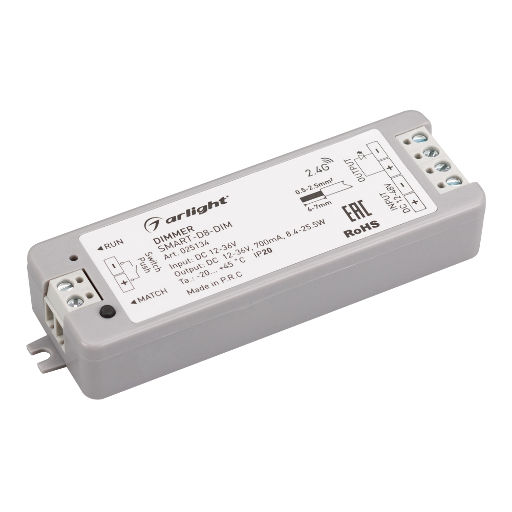 Диммер тока Arlight SMART-D8-DIM (12-36V, 1x700mA, 2.4G) IP20 Пластик 025134