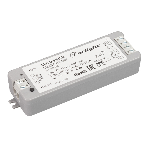 Диммер Arlight SMART-D3-DIM (12-24V, 8A, 2.4G) IP20 Пластик 024184