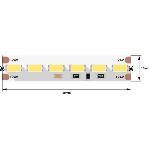Светодиодная лента LUX, 5730, 120 LED/м, 26,8 Вт/м, 24В, IP33, 6000К DSG7120-24-W-33