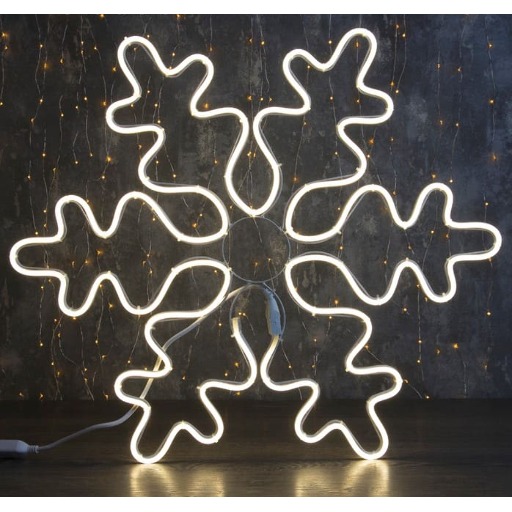 Фигура из неона Снежинка 67 см, 600 LED, 220 В, теплый белый 3613106