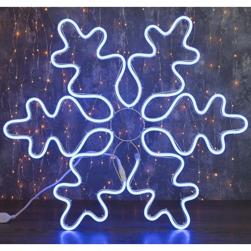 Фигура из неона Снежинка 67 см, 600 LED, 220 В, синий 3613107