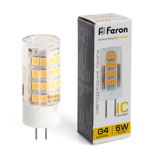 Лампа светодиодная Feron LB-432 G4 5W 2700K 25860