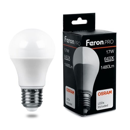 Лампа светодиодная Feron.PRO LB-1017 Шар E27 17W 6400K OSRAM LED 38040