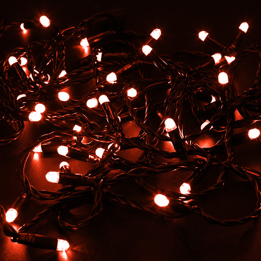 Гирлянда НИТЬ Neon-Night 10 м, черный ПВХ, 100 LED Красные, соединяется, 24В 305-142