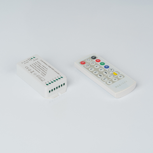 Контроллер RGB+CCT,  2.4G с пультом, 21 кноп., DC12/24V, <16A(MAX) SW-RGB-CW-2.4G-16A