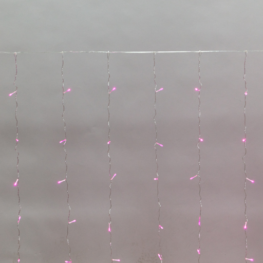 Гирлянда Светодиодный Дождь 3х2 м, свечение с динамикой, прозрачный провод, 230 В, цвет розовый 235-097