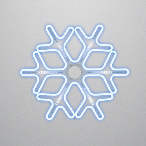 Фигура Снежинка из гибкого неона с эффектом тающих сосулек, 60х60 см, цвет свечения синий/белый NEON-NIGHT 501-223