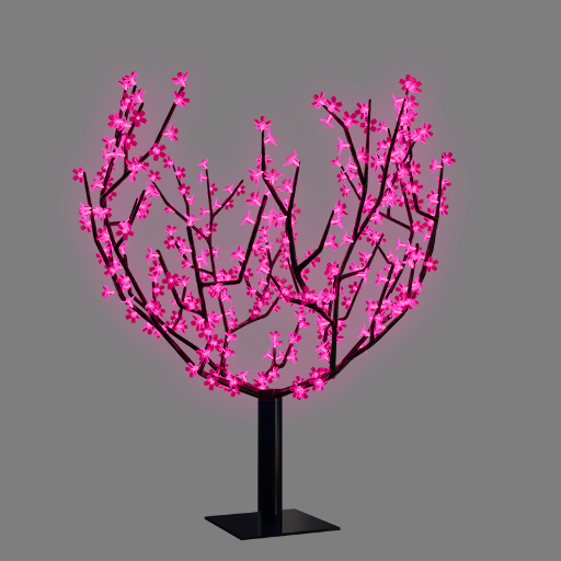 Светодиодное Дерево Сакура, высота 2,4м, диаметр кроны 2,0м, розовые светодиоды, IP65, понижающий трансформатор в комплекте NEON-NIGHT 531-128