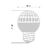 Лампа шар DIA 50 10 LED е27 зеленая 24V/AC 405-614