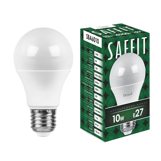 Лампа светодиодная SAFFIT SBA6010 Шар E27 10W 4000K 55005