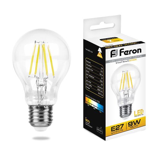Лампа светодиодная Feron LB-63 Шар E27 9W 2700K 25631