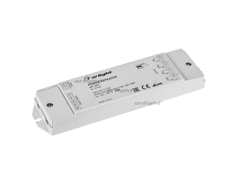 RGB-усилитель Arlight SR-3001 (12-36V, 240-720W, 4CH) IP20 Пластик 014035