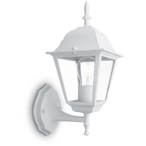 Светильник садово-парковый Feron 4101 четырехгранный на стену вверх 60W E27 230V, белый 11013