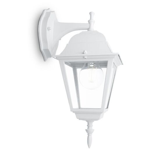 Светильник садово-парковый Feron 4102 четырехгранный на стену вниз 60W E27 230V, белый 11015