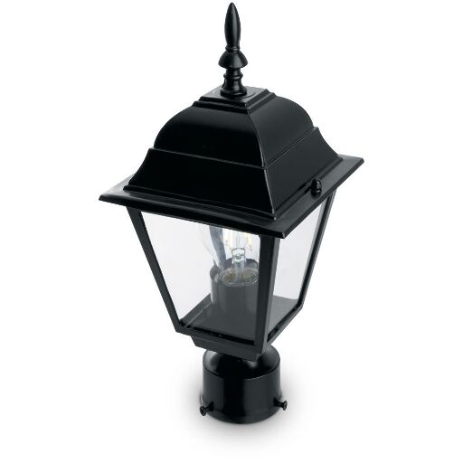 Светильник садово-парковый Feron 4103 четырехгранный на столб 60W E27 230V, черный 11018