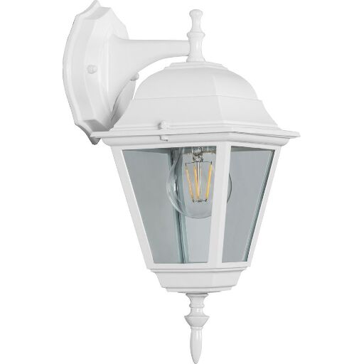 Светильник садово-парковый Feron 4202 четырехгранный на стену вниз 100W E27 230V, белый 11025