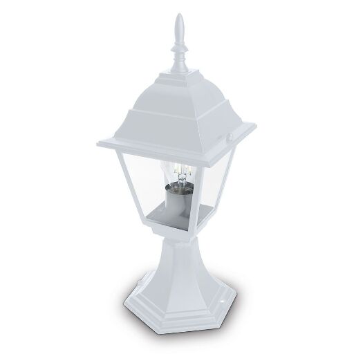Светильник садово-парковый Feron 4204 четырехгранный на постамент 100W E27 230V, белый 11029