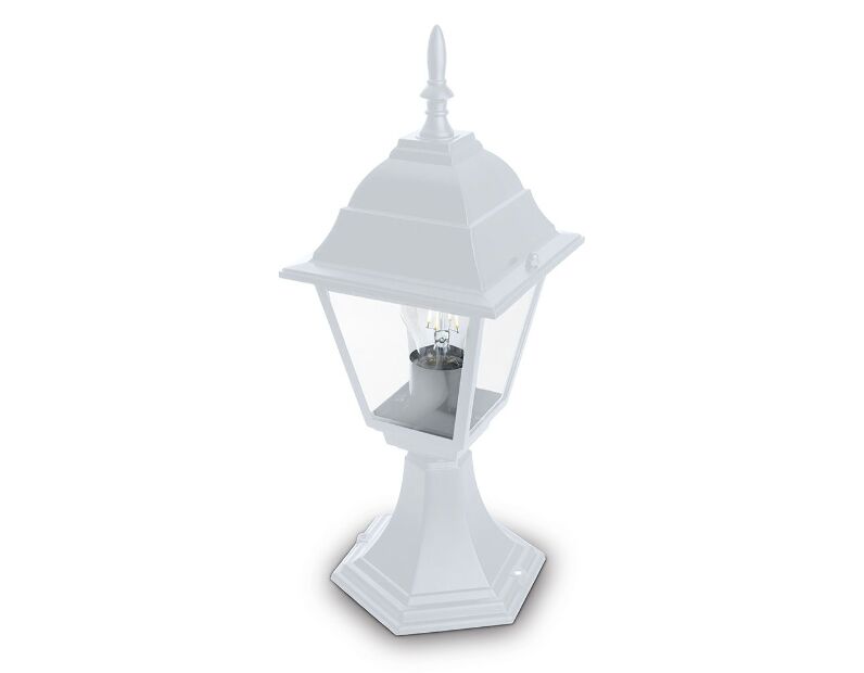 Светильник садово-парковый Feron 4204 четырехгранный на постамент 100W E27 230V, белый 11029
