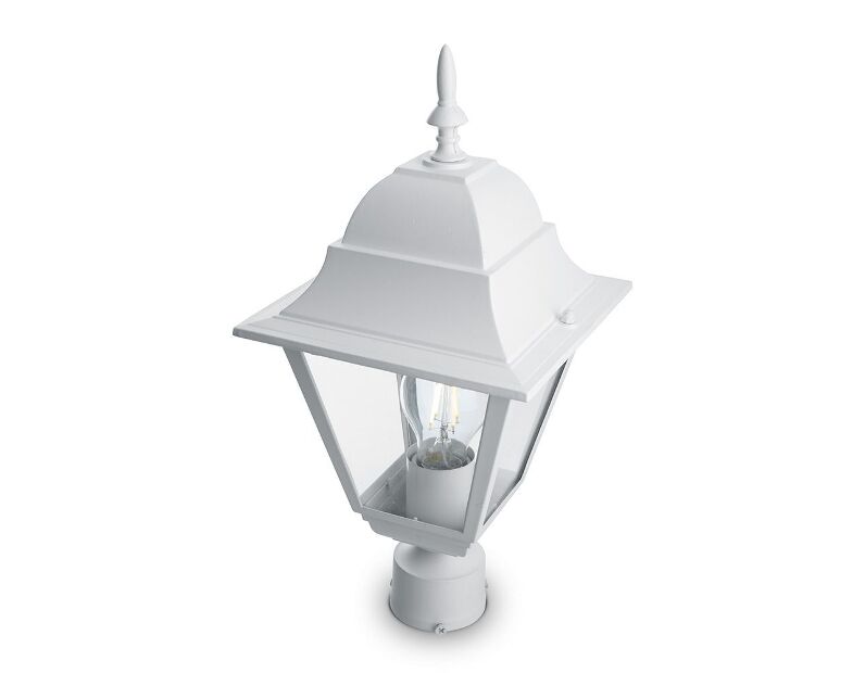 Светильник садово-парковый Feron 4203 четырехгранный на столб 100W E27 230V, белый 11027