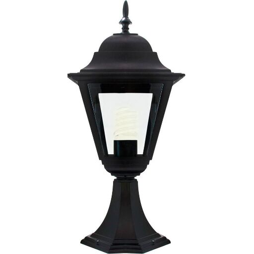 Светильник садово-парковый Feron 4204 четырехгранный на постамент 100W E27 230V, черный 11030