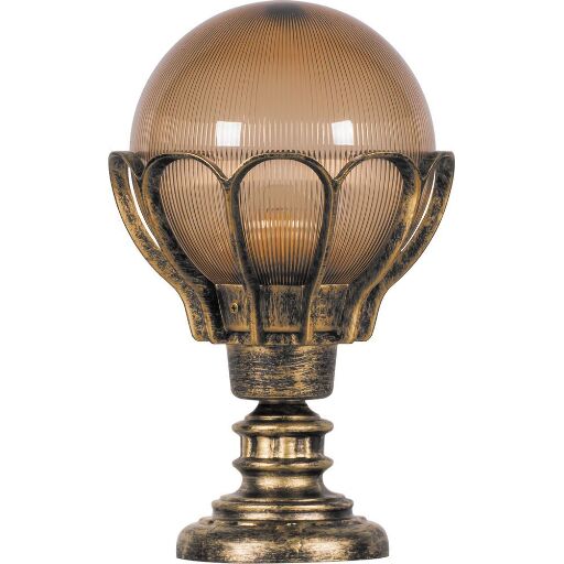 Светильник садово-парковый Feron PL5054 шар на постамент 100W E27 230V, черное золото 11556