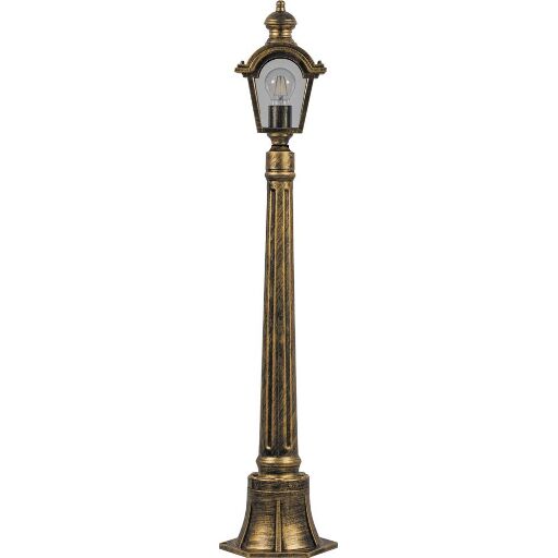 Светильник садово-парковый Feron PL4016 столб четырехгранный 60W E27 230V, черное золото 11399
