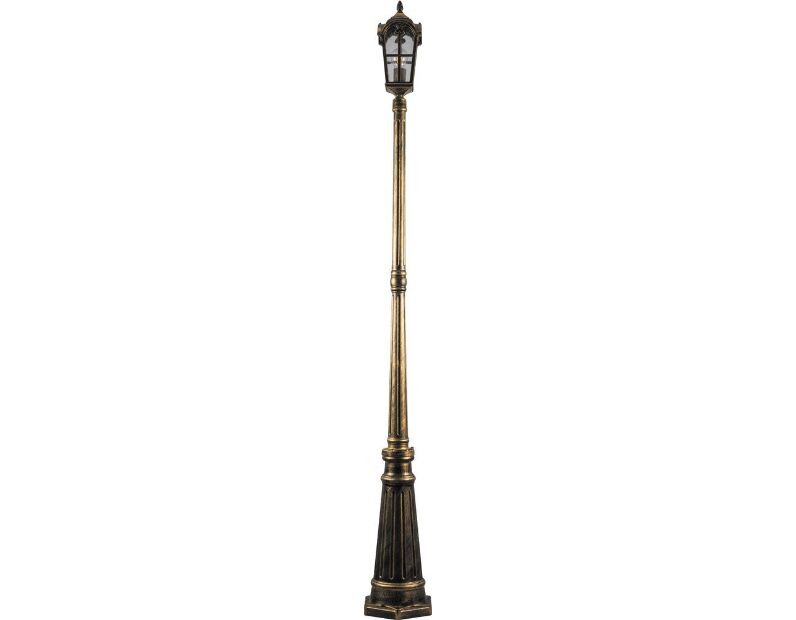 Светильник садово-парковый Feron PL108 столб четырехгранный 60W 230V E27, черное золото 11300