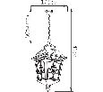 Светильник садово-парковый Feron PL4095 четырехгранный на цепочке 60W E27 230V, черное золото 11522