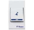 Звонок дверной беспроводной Feron E-370 Электрический 32 мелодии белый синий с питанием от батареек 23683