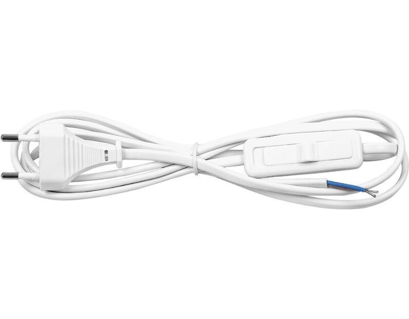 Сетевой шнур с выключателем, 230V 1,9м белый, KF-HK-1 23048