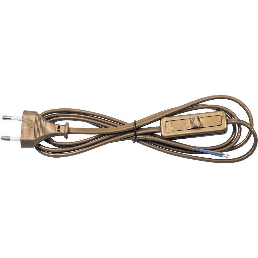 Сетевой шнур с выключателем, 230V 1,9м золото, KF-HK-1 23051