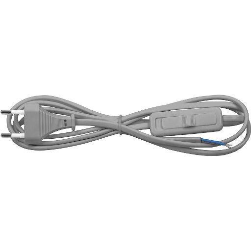 Сетевой шнур с выключателем, 230V 1,9м серый, KF-HK-1 23049