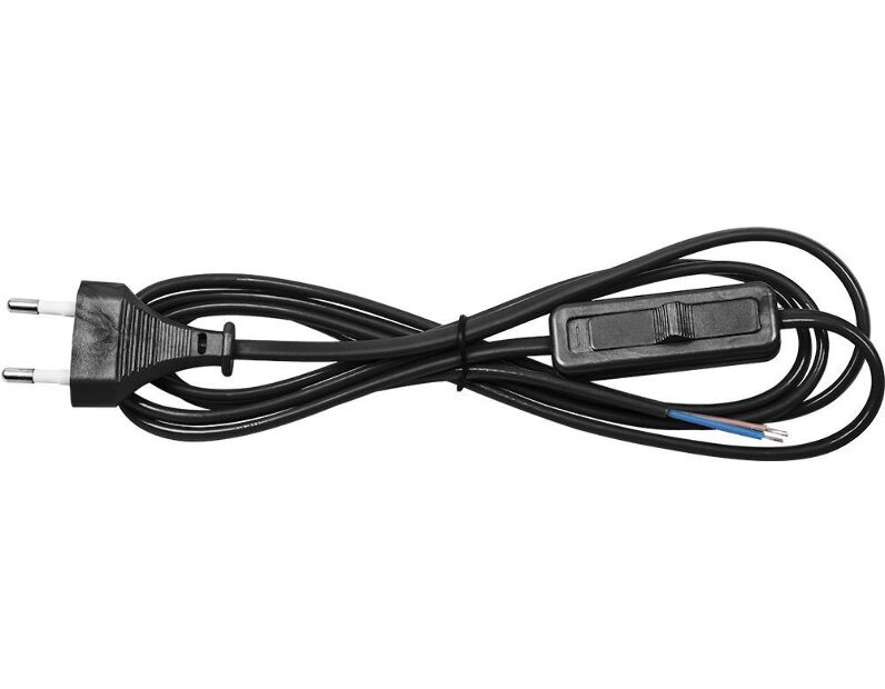 Сетевой шнур с выключателем, 230V 1,9м черный, KF-HK-1 23050