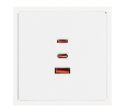 ARL NOBE USB Розетка тип А+С+С софт-тач белый кварц SCT-MUACC-SFPL-FC-WH (65W, QC3) (Arlight, -)