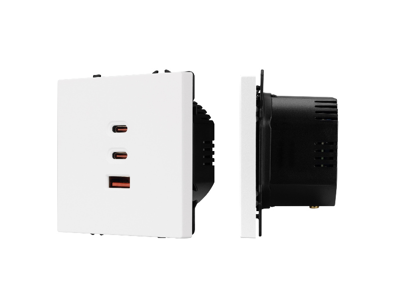 ARL NOBE USB Розетка тип А+С+С софт-тач белый кварц SCT-MUACC-SFPL-FC-WH (65W, QC3) (Arlight, -)