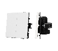 ARL NOBE Выключатель перекрёстный 2 кл софт-тач белый кварц SWT-MKX2-SFPL-WH (250V, 10A) (Arlight, -)