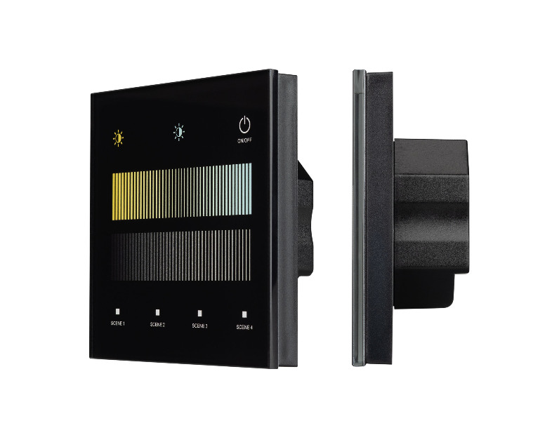 INTELLIGENT ARLIGHT Сенсорная панель SMART-DALI-301-11-1G-4SC-DT8 Черная (230V, встраиваемая, 2.4G) (IARL, IP20 Пластик, 5 лет)