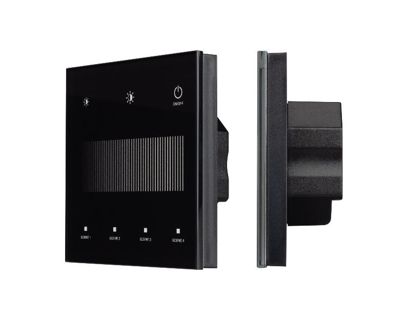 INTELLIGENT ARLIGHT Сенсорная панель SMART-DALI-301-11-1G-4SC-DT6 Черная (230V, встраиваемая, 2.4G) (IARL, IP20 Пластик, 5 лет)
