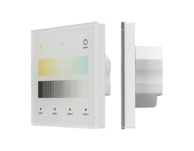 INTELLIGENT ARLIGHT Сенсорная панель SMART-DALI-301-11-1G-4SC-DT8 Белая (230V, встраиваемая, 2.4G) (IARL, IP20 Пластик, 5 лет)