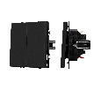 ARL NOBE Выключатель звонковый 2 кл софт-тач черный оникс SWT-MKR2-SFPL-BK (250V, 10A) (Arlight, -)