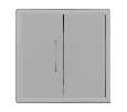 ARL NOBE Выключатель звонковый 2 кл подсветка софт-тач никель SWT-MKR2-SFPL-L-IS (250V, 10A) (Arlight, -)