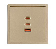 ARL NOBE USB Розетка тип А+С+С софт-тач золотой песок SCT-MUACC-SFPL-FC-GD (65W, QC3) (Arlight, -)