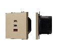 ARL NOBE USB Розетка тип А+С+С софт-тач золотой песок SCT-MUACC-SFPL-FC-GD (65W, QC3) (Arlight, -)