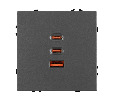 ARL NOBE USB Розетка тип А+С+С софт-тач серый базальт SCT-MUACC-SFPL-FC-GR (65W, QC3) (Arlight, -)