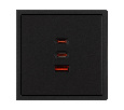 ARL NOBE USB Розетка тип А+С+С софт-тач черный оникс SCT-MUACC-SFPL-FC-BK (65W, QC3) (Arlight, -)