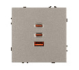 ARL NOBE USB Розетка тип А+С+С софт-тач кашемир SCT-MUACC-SFPL-FC-CA (65W, QC3) (Arlight, -)