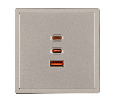 ARL NOBE USB Розетка тип А+С+С софт-тач кашемир SCT-MUACC-SFPL-FC-CA (65W, QC3) (Arlight, -)