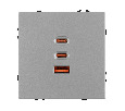 ARL NOBE USB Розетка тип А+С+С софт-тач никель SCT-MUACC-SFPL-FC-IS (65W, QC3) (Arlight, -)