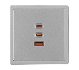 ARL NOBE USB Розетка тип А+С+С софт-тач никель SCT-MUACC-SFPL-FC-IS (65W, QC3) (Arlight, -)